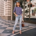 thumbnail image 6 of SUNBS Long Sleeve Shirts for Women Pleated Crew Neck Casual Fall Fashion Tops Loose Fit Clothes, Sizes S-2XL, 6 of 8