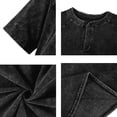 thumbnail image 6 of GrmtClth Mens Denim Shirts Vintage Short Sleeve Tee Casual Henley Tops Trend Button Down Blouse Black XL, 6 of 8