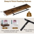 thumbnail image 3 of 36"x9.3" Floating Shelves, 9.3 Inch Deep Floating Shelf, Rustic Wall Shelf 36 Inch Long, Large Display Shelf for Books, Deep Storage Shelf for Living Room, Laundry Room - Rustic Brown, Set of 2, 3 of 14