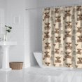 thumbnail image 2 of Beige Highland Cow Fence Pattern Shower Curtain 72"x84" ,Bathroom Decorative Shower Curtains Set with 12 Hooks,Modern Waterproof Washable Shower Curtain, 2 of 6
