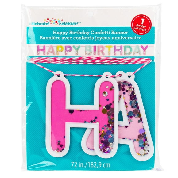 Happy Birthday Confetti Banner, Way to Celebrate, Banner
