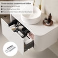 thumbnail image 4 of 36 inch Bathroom Vanity with Sink, Floating Cabinet with Ultra-Thin Ceramic Basin and Marble Top, Large Storage Drawer, Soft-Close Design, Pre-Assembled，White, 4 of 6