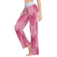 thumbnail image 4 of Women's Long Sleep Pants Home Pants Sleep Pants Wide-Leg Pants Design Elastic Fabric Casual Pants S Pink Bow Cute, 4 of 7