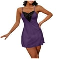 thumbnail image 2 of FNFYFH Women's Lace Lingerie Cami Sleep Dress Nightwear Spaghetti Strap Nightgown Babydoll Chemise with Thong, 2 of 5