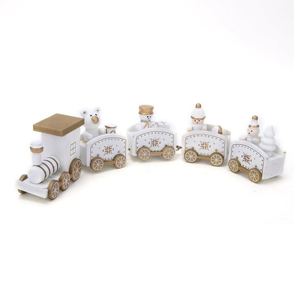 Christmas Train Gift, Wooden Mini Train Toy Set Decoration Model Montessori Educational Learning Toys Gifts for Kids Toddler Boys Girls 5 train