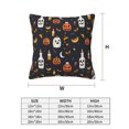 thumbnail image 3 of Halloween Throw Pillow Covers, halloween-spooky-fun-pumpkins-bats Halloween Decorations Square Pillow Cases with Invisible Zipper for Bed Couch Sofa, Farmhouse Halloween Decor-2 Pack 16x16, 3 of 6