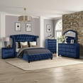 thumbnail image 4 of Matrix Furniture Sophia Crystal Tufted Full Bed Made with Wood in Blue, 4 of 4
