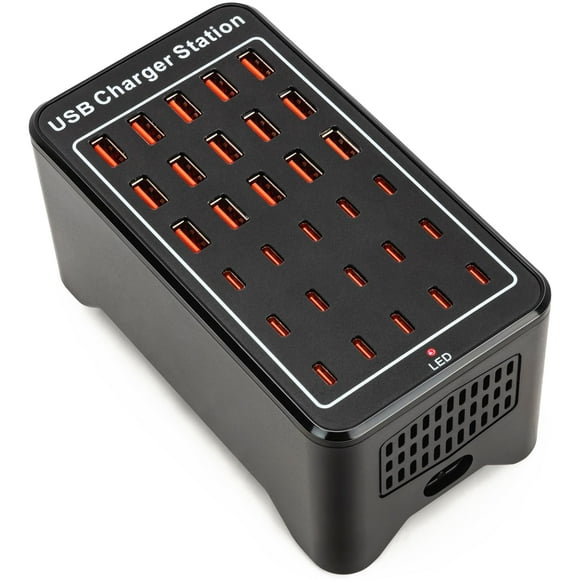 USB C Charging Station for Multiple Devices, 150W 30 Ports USB Charger Block for Ipad Cell Phone, Multiple USB Power Strip for Family Classroom