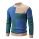 thumbnail image 1 of Suéter de cuello alto medio de invierno para hombre, suéter de color contrastante, moda juvenil coreana, top casual, 1 of 4