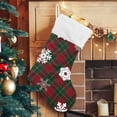 thumbnail image 2 of SKYSONIC Christmas Stocking Set of 2, Christmas Snowflake Plaid Xmas Stockings and Plush Fur Cuff Stockings Fireplace Decorations for Family Holiday Xmas Party Decorations, 2 of 7