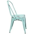 thumbnail image 3 of Distressed Green-Blue Metal Indoor-Outdoor Stackable Chair, 3 of 9