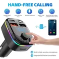 thumbnail image 3 of Bluetooth 5.0 Car Wireless Fm Transmitter Adapter Usb Pd Charger Aux Hands-Free, 3 of 5