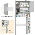 thumbnail image 4 of Winkalon Over The Toilet Storage Cabinet, Farmhouse Storage Cabinet Over Toilet with 2 Barn Doors & Toilet Paper Holder Stand,Home Space-Saving Toilet Rack for Bathroom,Restroom,Laundry, 4 of 7