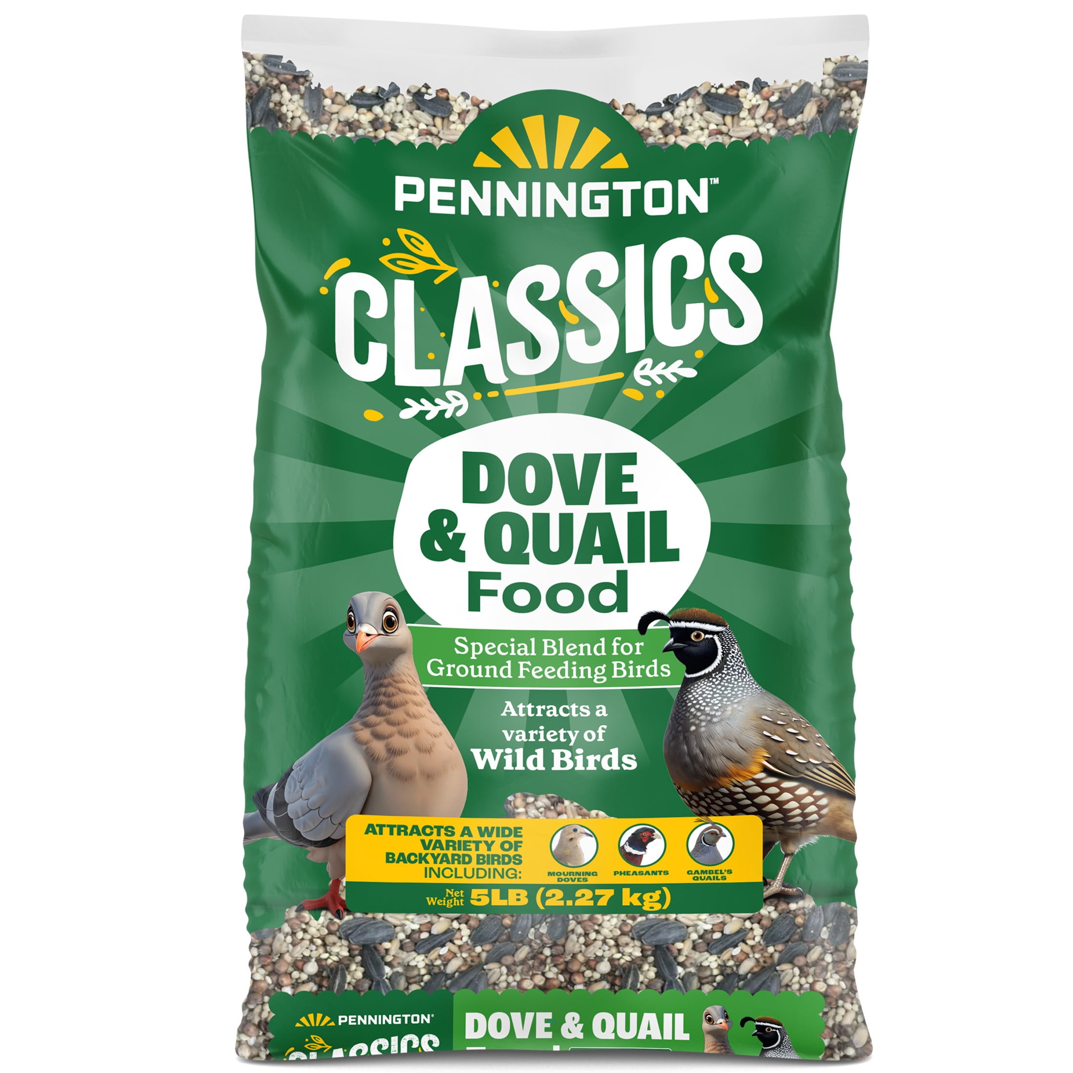 Pennington Classics Dove & Quail Food, Wild Bird Seed Mix, 5 Pounds