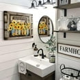 thumbnail image 4 of Rustic Farmhouse Bathroom Wall Art Country Sunflower Canvas Wall Decor Yellow Floral Pictures Print Painting Framed Artwork For Bathroom Bedroom Living Room 12"x16", 4 of 6