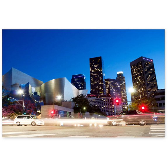 Awkward Styles LA Night View Print Decor Gifts from Los Angeles Urban Fine Art Collection American Decor Style Los Angeles Cityscape Canvas Wall Art Los Angeles Bird's-Eye View Canvas Art for Home
