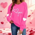 thumbnail image 1 of Xuyuer Valentines Sweatshirts for Women Heart Print Graphic Valentine Sweatshirts Casual Tops, 1 of 9