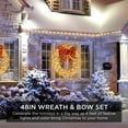 thumbnail image 2 of Best Choice Products 48in Pre-Lit Outdoor Christmas Wreath, LED Metal Holiday Decor w/ 140 Lights, Bow - Gold/Red, 2 of 7