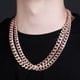 thumbnail image 1 of HomeKingdee Prong Cuban Link Chain Necklace 18 Inch - Rose Gold Color​ Plated Copper Zircon Hip Hop Jewelry for Men, 1 of 5