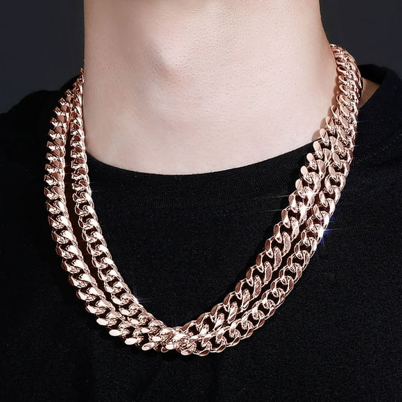 ZZwxWA Holiday Deals Mens Miami Cuban Link Chain Necklace 12mm Prong Cuban Chain 18 Inch Length Hip Hop Jewely