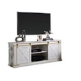 Antique White Farmhouse TV Stand with Sliding Barn Doors and X-Design ...