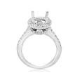 thumbnail image 3 of 3/4ct Oval Halo Vintage Ring Setting 14K White Gold Semi Mount, 3 of 4