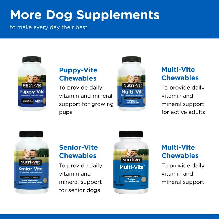 Nutri Vet Adult Vite Plus Soft Chews for Dogs Multivitamin Supplements 70 Count 6 Ounces Walmart
