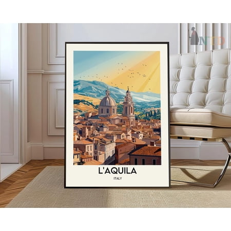 LAquila Abruzzo Italy City Poster, Unframed Paper Poster 8x10in