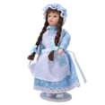 thumbnail image 1 of Muñeca De Casa De Muñecas, Niña Multiusos De Cerámica En Azul Con Capucha Y Trenzas, Figuras De Niña De Casa De Muñecas, Hermosas E Interesantes Con Soporte Para Casa De, 1 of 7