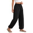 thumbnail image 5 of Womens Balloon Pants Trendy Casual Elastic Waist Wide Leg Harem Pants 2XL, 5 of 6