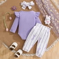 thumbnail image 5 of OJSFQUFP Girls' Spring Cute Casual Solid Color Pattern Dress + Bow Patterned Trousers + Headscarf Set, 5 of 9