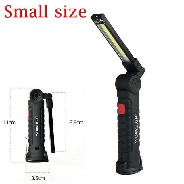 De Xiao Bei strict selection Folding COB Lampe de Travail LED Portable à Main Lampe de Poche à Batterie Intégrée Lampe Torche Lampe d'Urgence pour Inspection Automobile Rouge SOS Strobe