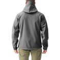 thumbnail image 3 of Hsovts Men Tactical Fleece Lined Softshell Hooded Jacket Waterproof Windproof Coat Military Outdoor Hiking Fall Winter Jackets Gray XL, 3 of 4