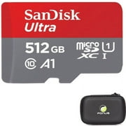 512GB Memory Card w Carry Case for Samsung Galaxy A71/A51/A21/A11 - Sandisk Ultra High Speed MicroSD Class 10 MicroSDXC, Hard Cover for Galaxy A71/A51/A21/A11