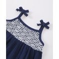 thumbnail image 4 of 6 Months Baby Girls Dress 12 Months Girls Sleeveless Dress Off-the-shoulder Infant Girls Solid Color Summer Halter Dress Dark Blue, 4 of 8