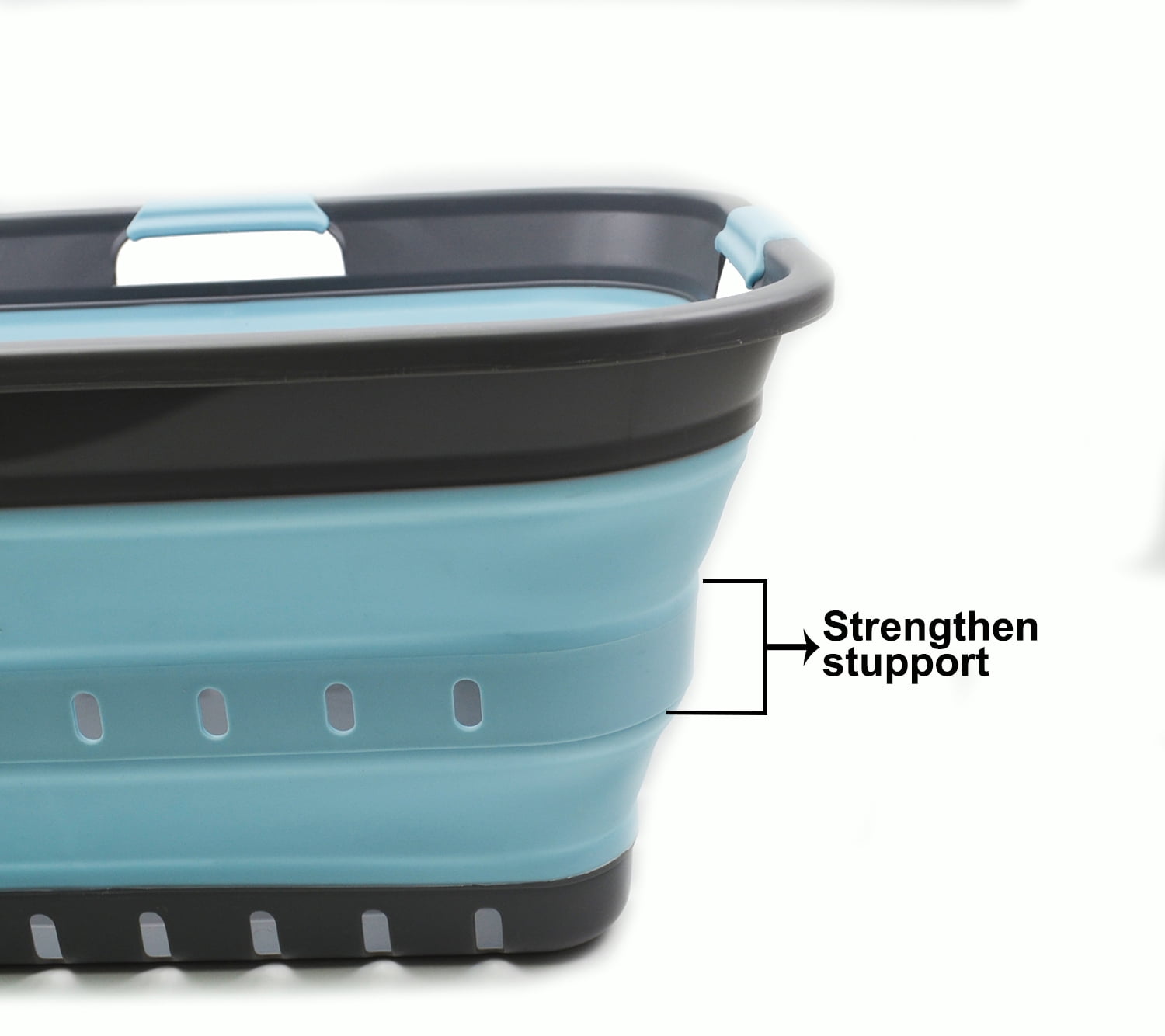 SAMMART Collapsible Plastic Laundry Basket - Foldable Pop Up Storage Container/Organizer - Portable Washing Tub - Space Saving Hamper/Basket