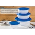 thumbnail image 3 of Sterilite 8 Piece Covered Set Bowl, Multisize, White & Blue, 3 of 3