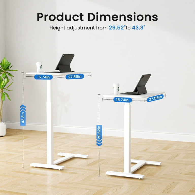 おいどん JOINSUN Adjustable Overbed Bedside Table With Hidden Wheels