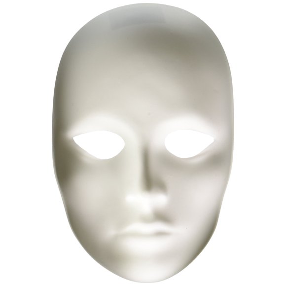 Máscara Creativity Street de plástico liso para mujer, blanca 4201