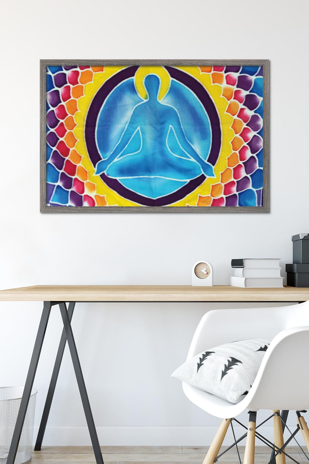 Yoga - Colorful Wall Poster, 22.375" x 34", Framed