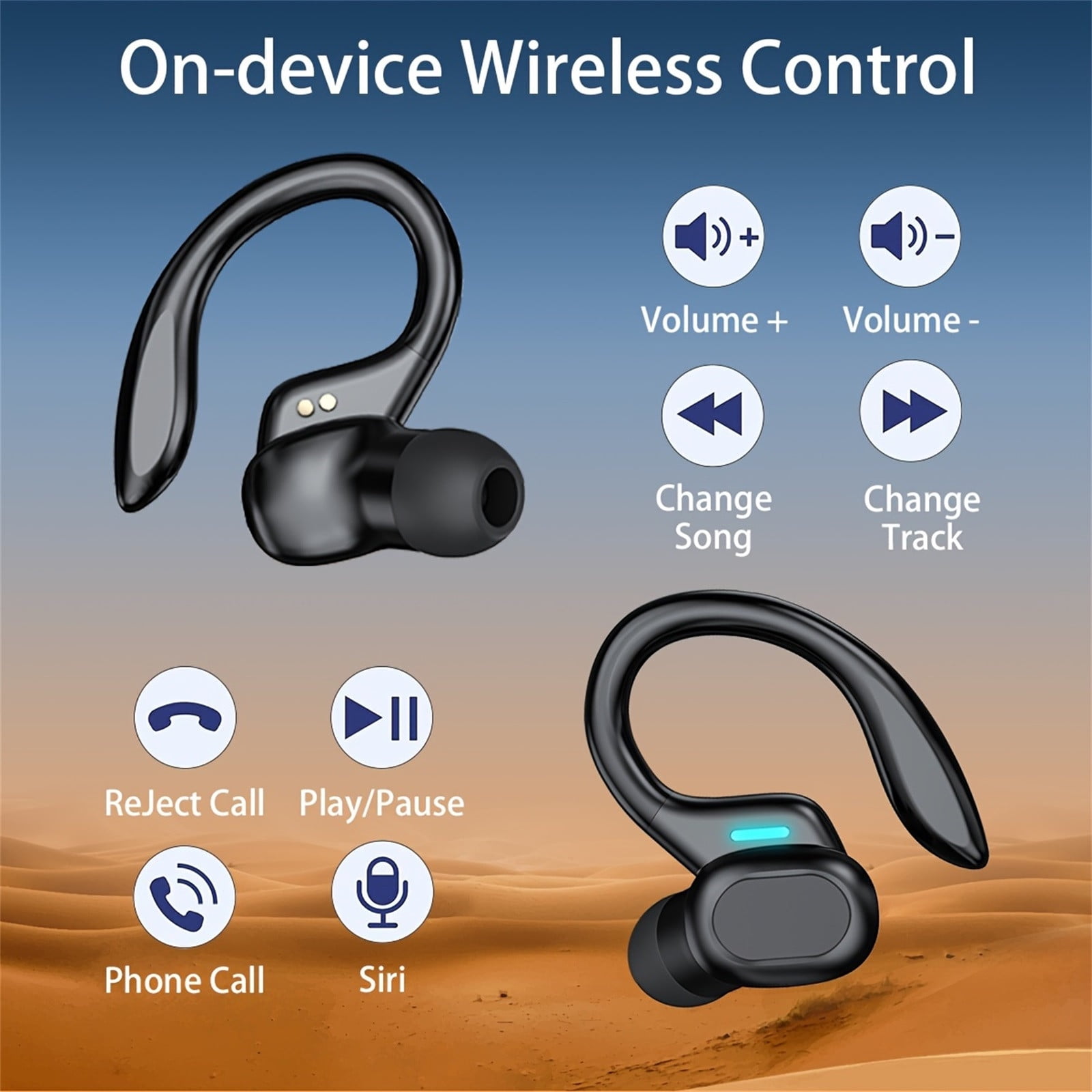 Wireless Earbuds, Bluetooth 5.3 Headphones in Ear with 4 ENC Noise Cancelling Mic, HiFi Stereo Deep Bass Wireless Earphones 40Hrs, in-Ear Earbud Bluetooth Dual LED Display IP7 Waterproof - Red