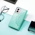 thumbnail image 6 of Wallet Case for Motorola Moto Edge 5G 2024 Case Leather Flip Folio Magnetic Shockproof Protective Cover with Card Slots and Lanyard Cover for Moto Edge 5G 2024. Mandala Green, 6 of 13