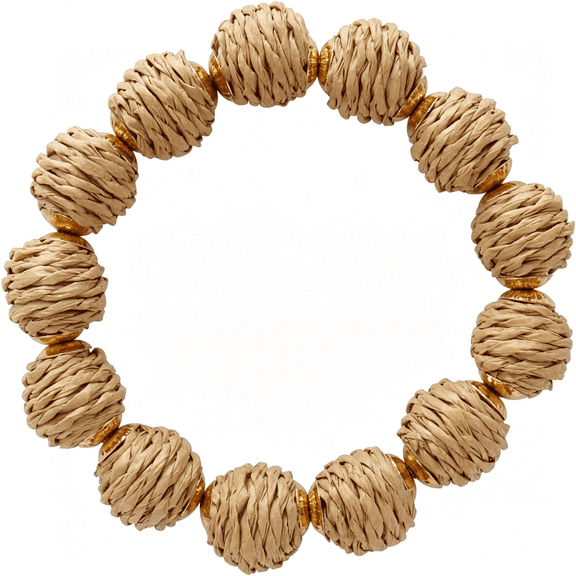 DESIGNICE Rattan Ball Bracelet Adjustable Handmade Raffia Bracelets Woven Stretch Bracelet for Women Boho Style Boho Bracelets for Women