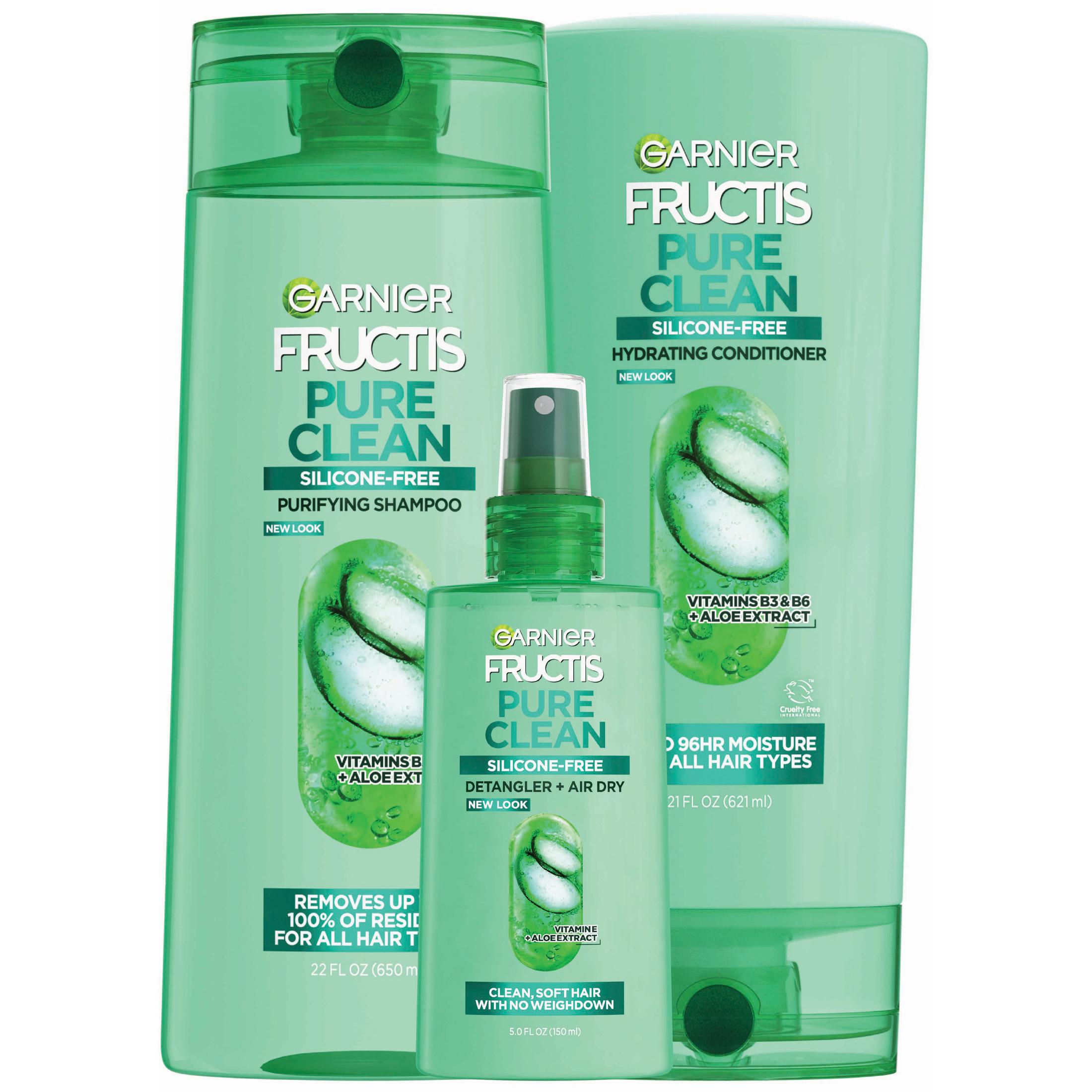 ($18 Value) Garnier Fructis Pure Clean Shampoo Conditioner and Treatment Gift Set, Holiday Kit - image 2 of 9