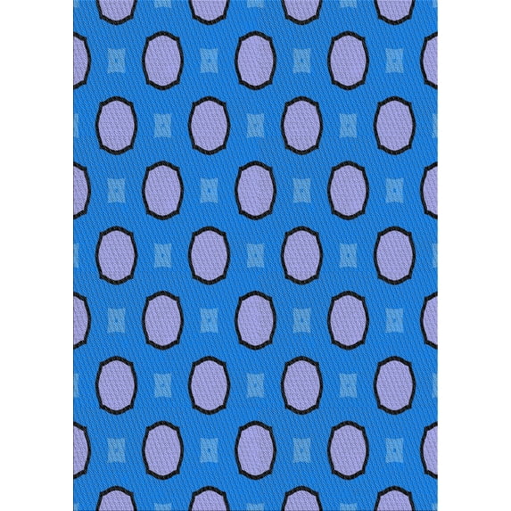 Ahgly Company Indoor Rectangle Patterned Blue Novelty Area Rugs, 2' x 4'