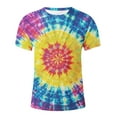 thumbnail image 5 of Shirts for Men Short Sleeve Round-Neck Tie-dye Printing Casual Shirts Pink XXL, 5 of 5