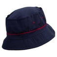 thumbnail image 4 of Halloween Pumpkin Face Embroidered Big Size Roll Up Bucket Hat - Navy Wine 2XL-3XL, 4 of 5