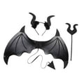 thumbnail image 1 of Halloween Devil Costume Set with Devil Headband for Cosplay Masquerade Black, 1 of 10