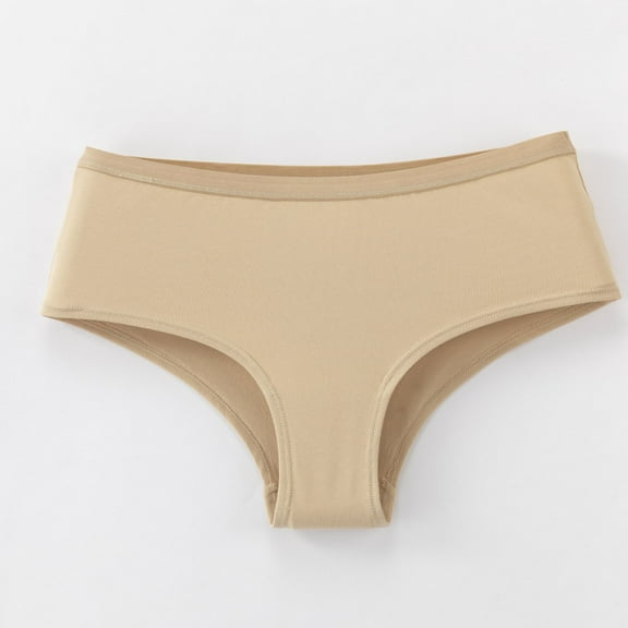 Homenesgenics Cotton Plus Size Women's High Waist Soft Underwear - Lace Comfy Breathable Seamless Panties Briefs Hipster Boy Shorts Thong Female Underpants Beige XL