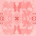 thumbnail image 1 of Ahgly Company Machine Washable Indoor Square Abstract Red Modern Area Rugs, 7' Square, 1 of 4